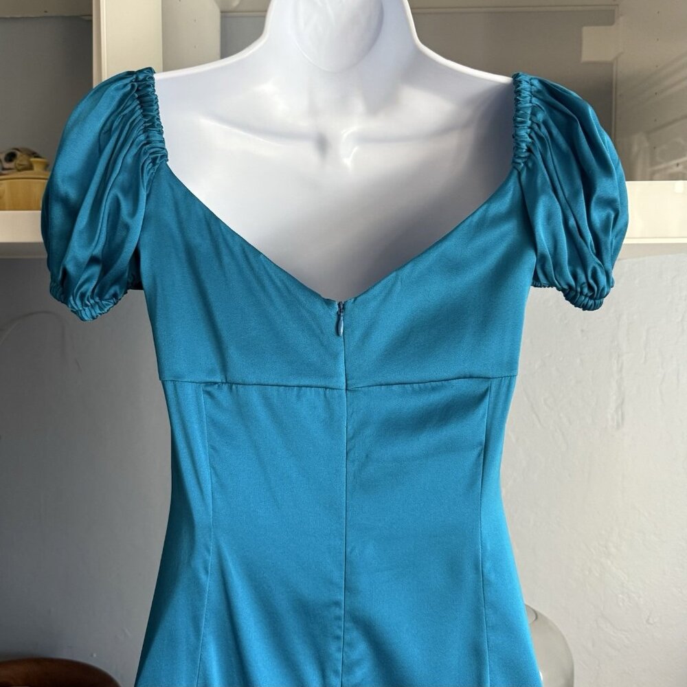 Alexis Cadiz Silk Satin Dress in Capri Blue Size XS - Picture 7 of 11
